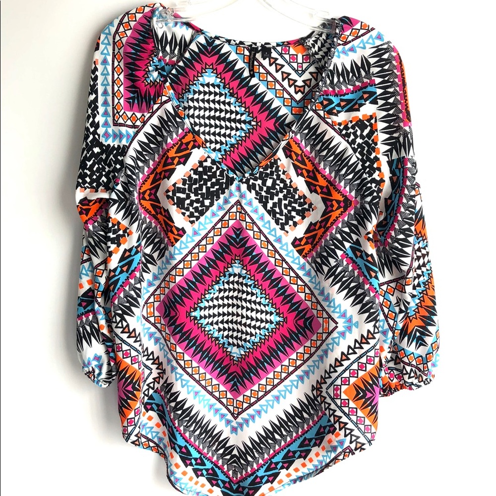 HeartSoul boutique blouse tribal print, Small